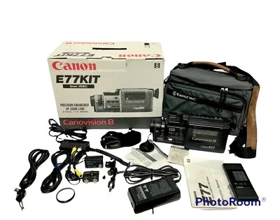 CANON Canovision 8 Model E77 Video Camera Recorder WITH ORIGINAL BOX - Image 1 of 4