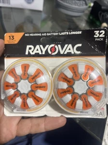 RAYOVAC Size 13 Hearing Aid Batteries 32-Pack Expire 03/25 New In Package - Picture 1 of 2