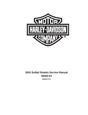 Printed Service Repair Work Shop Manual 2003 Harley Davidson FLSTF Fat Boy - Image 1 of 4