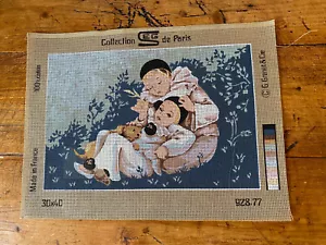 Seg De Paris G. Grenet & Cie Needlepoint Tapestry Canvas 30 x 40, French Pierrot - Picture 1 of 5