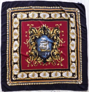 Hermosa bufanda vintage sin marca envío de seda - Imagen 1 de 5