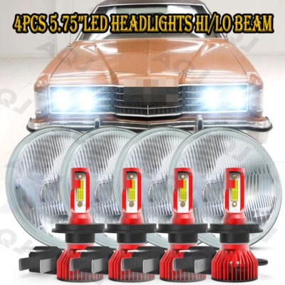 4pcs 5.75" 5-3/4inch Round LED Headlights Upgrade for Ford Galaxie 500 1962-74 - Image 1 of 4