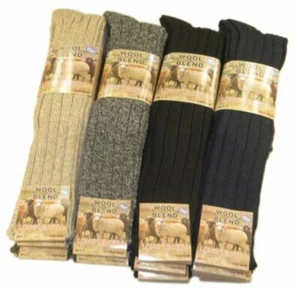 3 Pairs Mens Long Thick Chunky Wool Work Hiking Boot Socks Warm Size UK6-11 - Picture 1 of 1