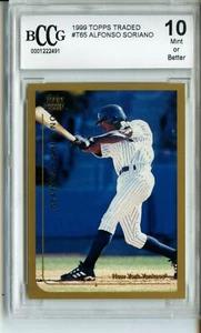 1999 Topps Traded #T65 Alfonso Soriano tarjeta de novato BGS BCCG 10 Yankees como nueva - Imagen 1 de 2
