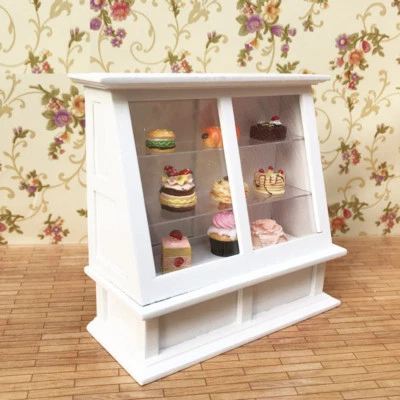 SCALED TOWN 1/12 Dollhouse Miniature Food Bakery Display Shelf Cabinet Showcase shop counter