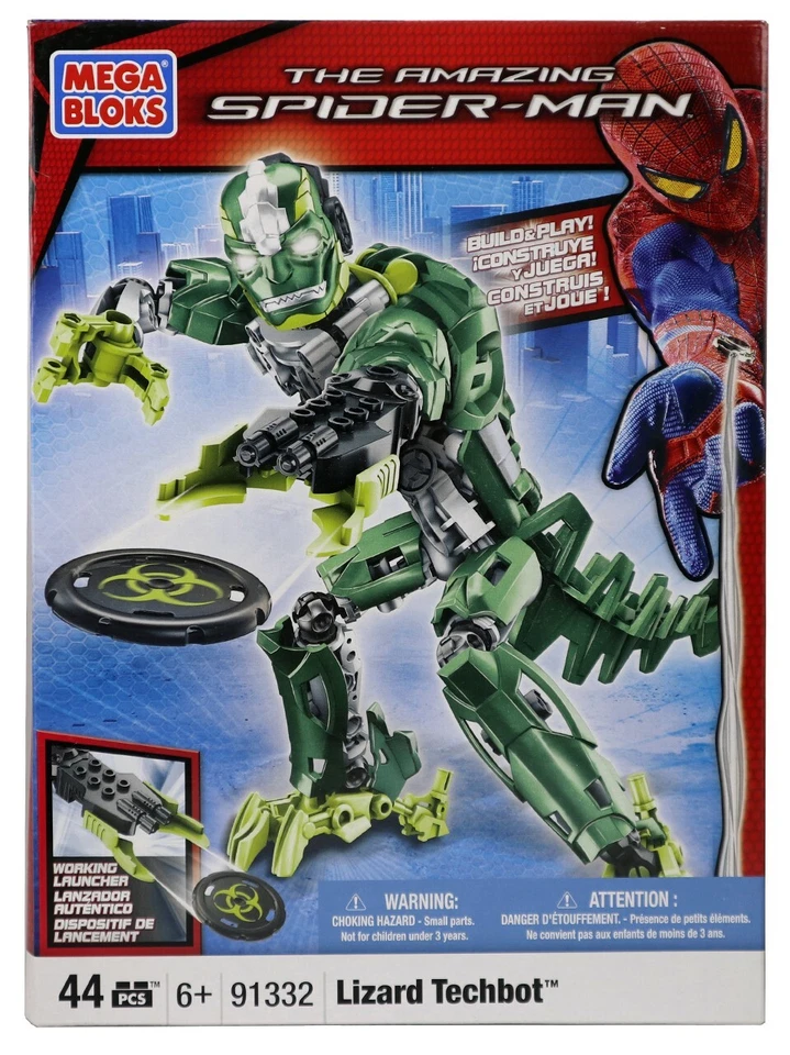 Mega Bloks The Spider-man Lizard Man Techbot 91332