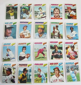 Lot of 20 1977 Topps Baseball Trading Cards Jim Bibby Frank White Dave Chalk ++ - Picture 1 of 4