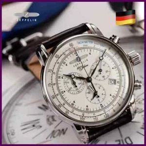 Relojes informales para hombre con correa de cuero de moda de lujo zeppelín dirigible de negocios - Imagen 1 de 17