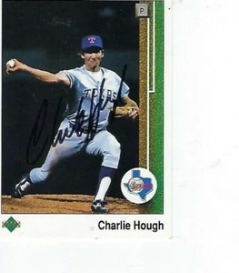 CHARLIE HOUGH FIRMADO 1989 UPPERDECK #437 - TEXAS RANGERS - Imagen 1 de 1