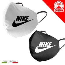 Mascherina Mascherine Nike Personalizzata 100%Cotone Made in Italy adultobambino