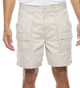 St Johns Bay Hiking Cargo Shorts Elastic Waist Mens Sz 44 Classic Stone MSRP $40 - Picture 1 of 9