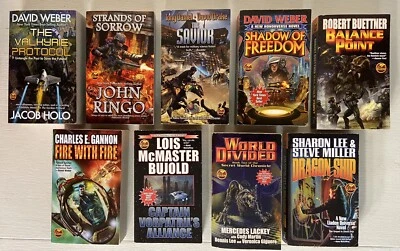BAEN Sci-Fi PB Book Lot 9 (2013 - 2021) *ALL 1st Ed.'s, No Writing*~Weber/Ringo. - Image 1 of 4