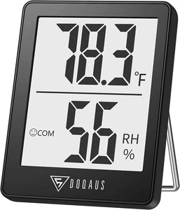 DOQAUS Digital Hygrometer Indoor Thermometer Humidity Meter Room Black  - Picture 1 of 8