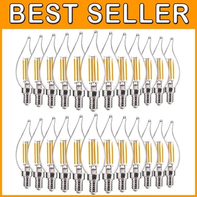 Soft White LED Chandelier Bulbs - Dimmable, 24 Pack 450LM - Image 1 of 4
