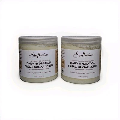 Shea Moisture Daily Hydration Crème Sugar Scrub 100% Virgin Coconut Oil 8 oz NEW - Image 1 of 4
