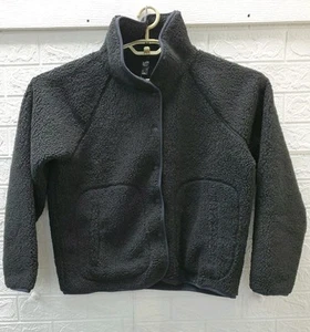 New GAP Oversized Sherpa Raglan Full Snap Jacker Black Size Medium - Picture 1 of 7
