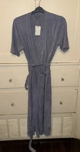 Barefoot Dreams womens wrap dress Cozychic Ultra Lite Gray L NWT - Picture 1 of 4