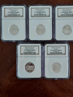 2006-S Silver - NGC PF70 ULTRA CAMEO ~ Proof 5 Coin Statehood Quarter Set - Image 1 of 4