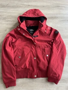 Hollister Jacket Women’s S Red Faux Fur lined All-Weather Bomber Coat - Picture 1 of 10