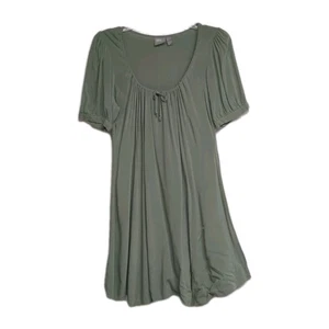 asos Mini Dress Women US 6 Olive Shirt Sleeve String Bow Front Short Sleeve - Picture 1 of 10