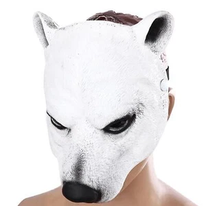 Half Face Mask Novelty Halloween Polar Bear Mask for Cosplay Costume Accessories - Picture 1 of 6