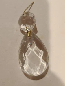 Chandelier Crystal 2" Octagon Teardrop Faceted Lead Prism Vintage NEW OLD STOCK - Picture 1 of 2