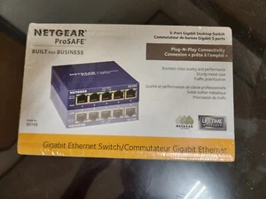 Factory SEALED Netgear ProSafe 5-Port Gigabit Desktop Switch - GS105NA - Picture 1 of 2