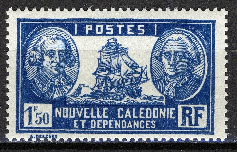 New Caledonia 1928, 1,50Fr Ship L’Astrolabe MNH tropical gum, Yv 156 - Image 1 of 1