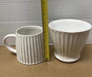 2013 Starbucks Brew Over Coffee Mug Cup Set Ceramic White - Picture 1 of 9