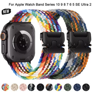 Correa de bucle de nailon trenzado para Apple Watch Ultra 2 Series 10 9 8 7 6 5 4 SE 49 mm - Imagen 1 de 25