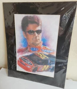 NASCAR Jeff Gordon Sketch Art Print Matted Large 16x20 DuPont Racing Pepsi Chevy - Picture 1 of 3
