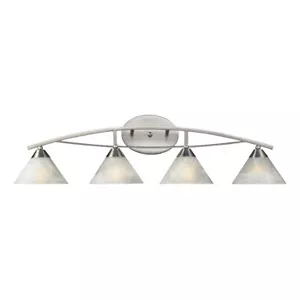 ELK Lighting Elysburg 4-Light Vanity Lamp, Nickel/White Marbleized - 17019-4 - Picture 1 of 1