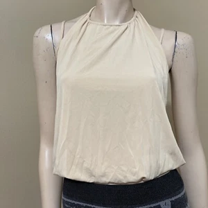 Women’s Beige Polyester Casual Summer Open Stretch Layered Size S Blouse Top - Picture 1 of 19