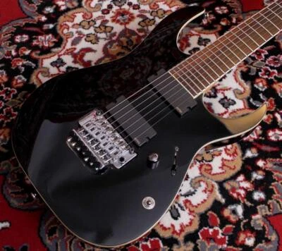 Electric Guitar USED Ibanez RGIR27E Black Solid 7 string RH gig bag EMG - Image 1 of 4