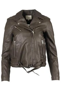 IRO LEATHER BIKER JACKET FR 38 UK 10 - Picture 1 of 4