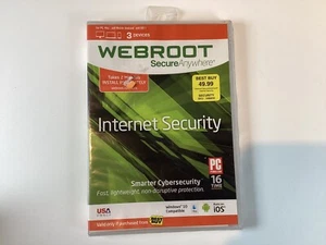 WEBROOT Secure Anywhere Internet Security Plus 3 Devices Antivirus Mobile PC Mac - Picture 1 of 2