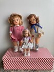 Vintage Terri Lee Dolls 1956 Lot of 3 -16" Ice Skater- 16" Checkered -10" Walker