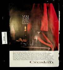 1961 Creslan Luxury Acrylic Fiber Six Sense Fashion Woman Vintage Print Ad 23845