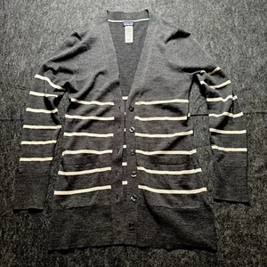 Patagonia Merino Wool Cardigan Wmn Sz S Gray Ivory Light Outside Layer Nice 49 - Picture 1 of 12