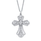 Collier pendentif croix à ciel ouvert platine bijoux PalmBeach 18"-20"