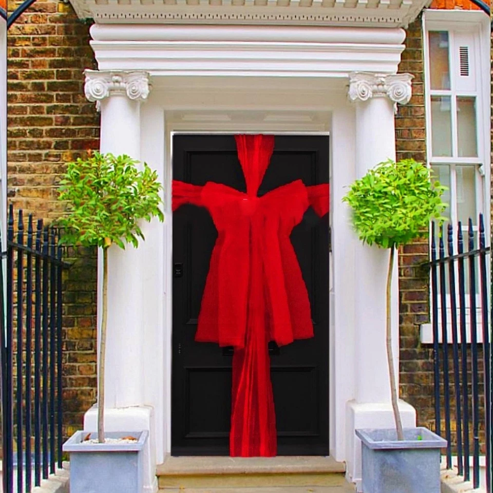 Arco de puerta de organza de Navidad decoración para ventana suministros de fiesta aniversario Foto 1 de 4