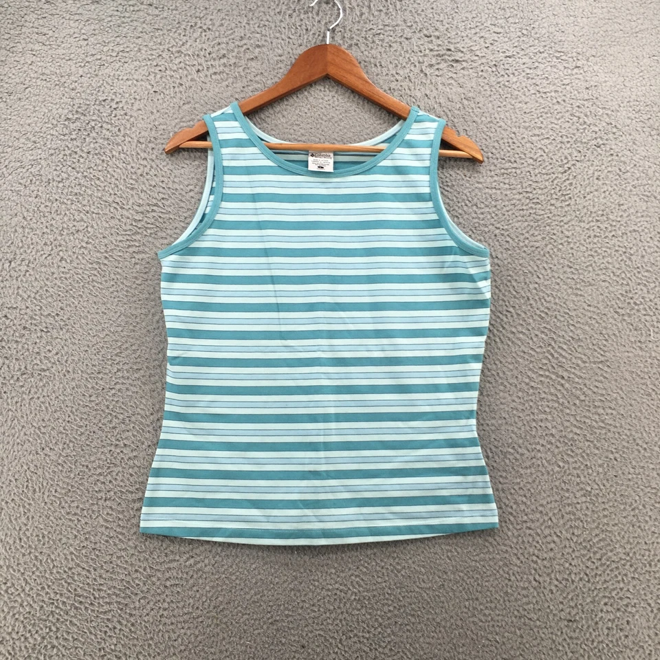 Camiseta sin mangas Columbia para mujer L multicolor a rayas mezcla de algodón pulóver sin mangas Foto 1 de 4