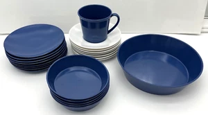 Vintage GENUINE MELAMINE Made in USA Bowls Cup Small Plates Blue White Mixed Lot - Picture 1 of 9