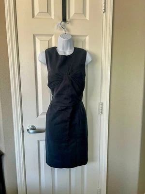 3.1 Phillip Lim Mujer Negro Algodón Lino Mezcla Midi LBD Foto 1 de 4