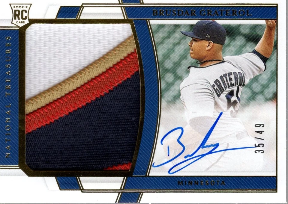 2020 National Treasures Rookie Material Sig Gold 175 Brusdar Graterol Auto/49 BB - Image 1 of 2