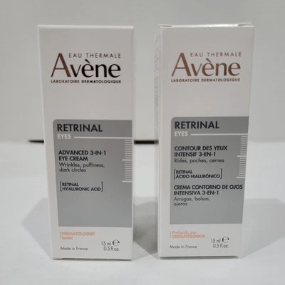 Crema de ojos avanzada 3 en 1 Avène Retrinal Eyes .5 OZ ácido hialurónico retiniano 2 unidades Foto 1 de 4
