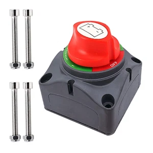 1-2-Both-Off Battery Disconnect Switch, 12-48 V Battery Master Cut Shut off Isol - Picture 1 of 12