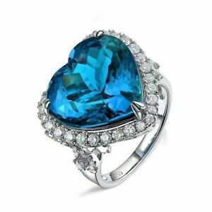 18ct White Gold Stunning Natural Topaz and Diamond Grand Cocktail Ring VVS