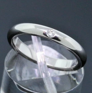 Tiffany & Co Diamond Elsa Peretti Platinum PT950 Stack Band Ring Size 5.5 - Picture 1 of 4