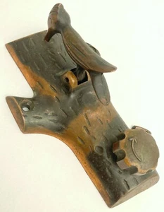 New Old Stock 20th C. Copper Japaning Woodpecker Door Knocker Mechanical - Picture 1 of 8